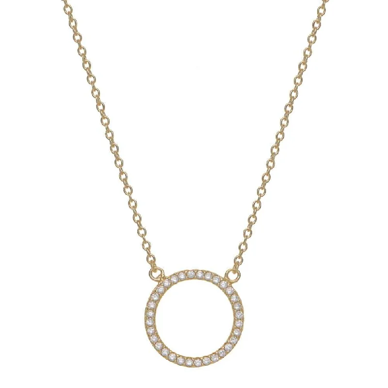 Long Silver Necklaces For Boho Style-ETERNITY NECKLACE, GOLD