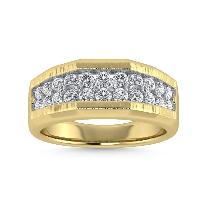 Timeless Solitaire Rings For Engagement-Diamond 1 Ct.Tw. Mens Fashion Ring in 14K Yellow Gold