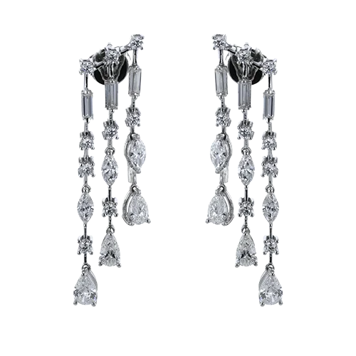 Fancy Earrings For Exclusive Parties-Earrings in 18k Gold with Diamonds LE4632