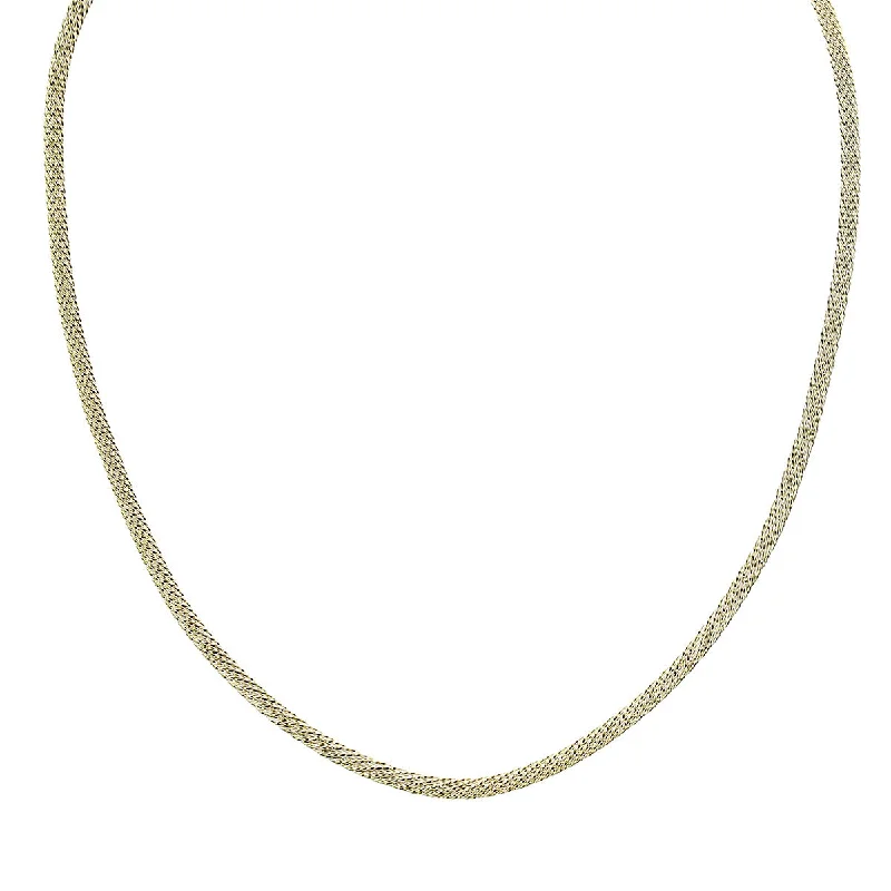 Handmade Beaded Necklaces For Unique Fashion-14K Yellow Gold Round Mesh Necklace