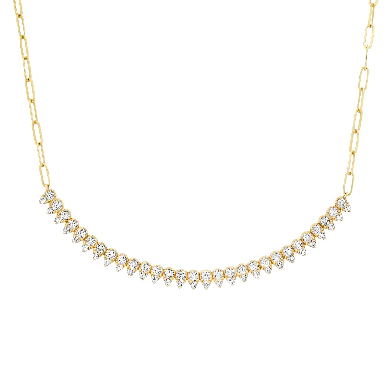 Geometric Necklaces For Modern Look-UPSIDE DOWN RAINDROPS NECKLACE, 14kt GOLD