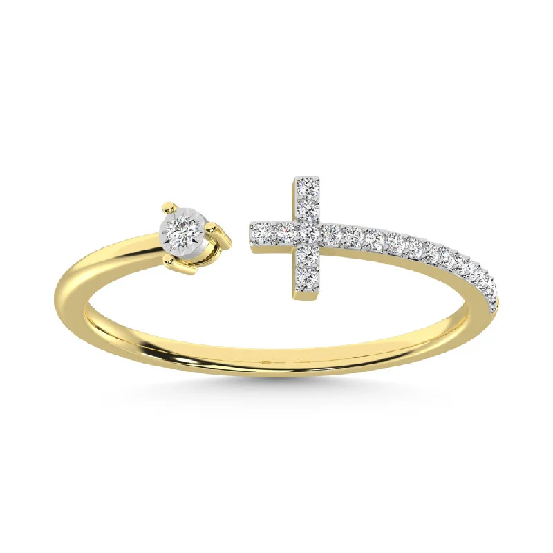 Stylish Minimalist Rings For Fashionable Women-14K Yellow Gold  Diamond 1/10 Ct.Tw. Fashion Ring