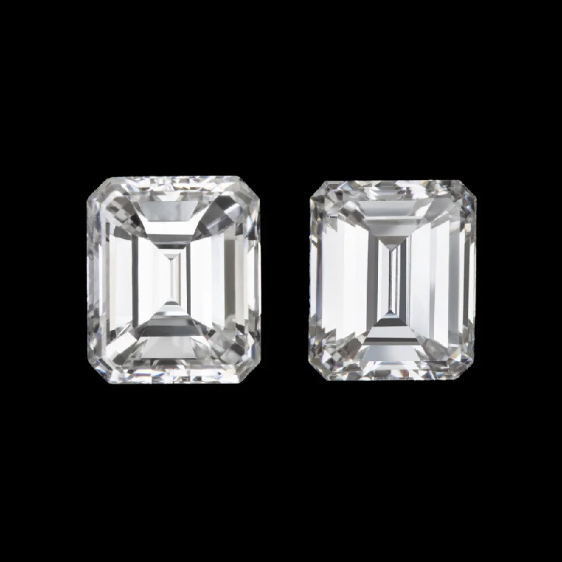 Bridal Earrings For Pre-Wedding Photoshoots-0.81ct VINTAGE EMERALD CUT G-H VS1 DIAMOND PAIR STUD EARRINGS NATURAL LOOSE 3/4