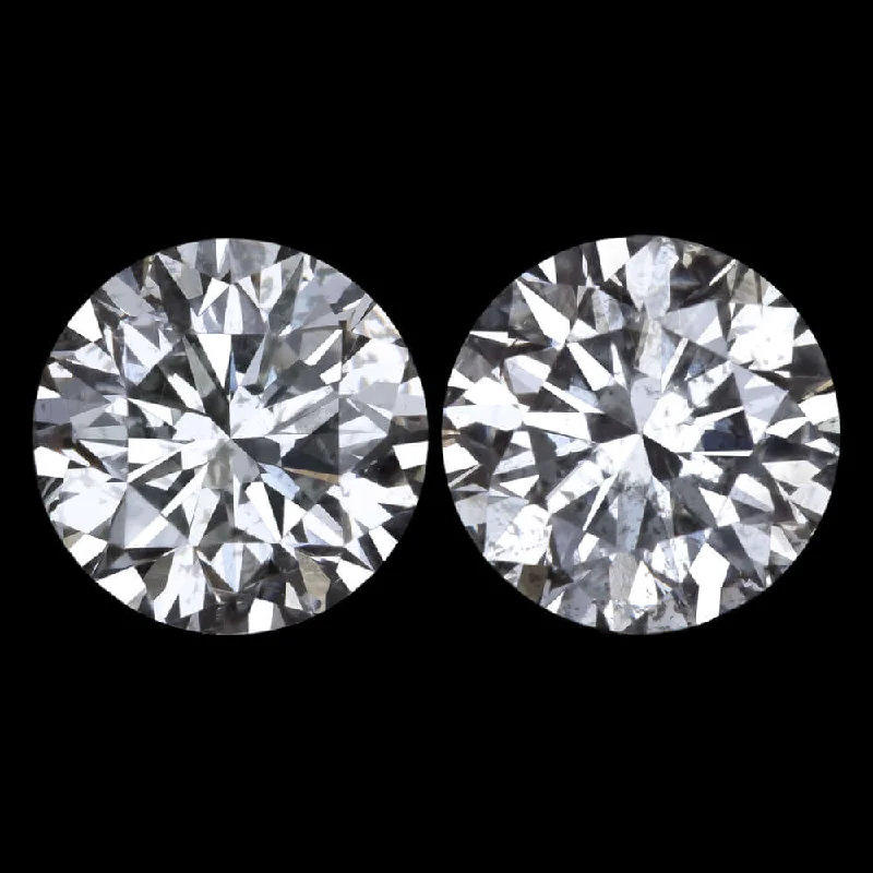 Minimalist Earrings For Simple Look-2 CARAT VERY GOOD CUT G-H SI DIAMOND STUD EARRINGS NATURAL ROUND MATCHING PAIR