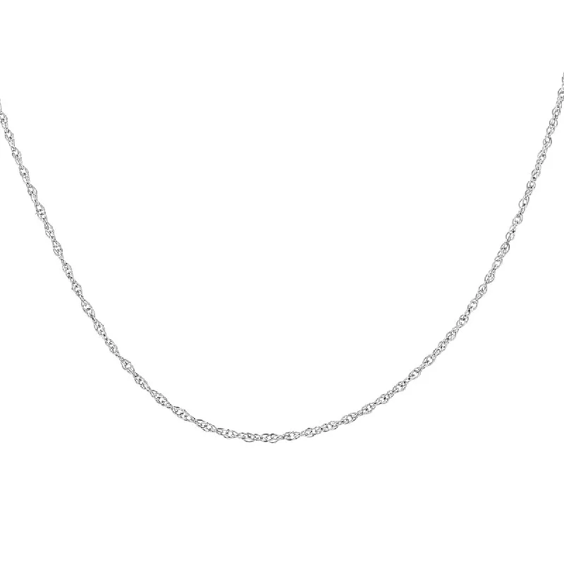 Classic Gold Necklaces For Timeless Style-14K White Gold Cable Link 16-Inch Necklace