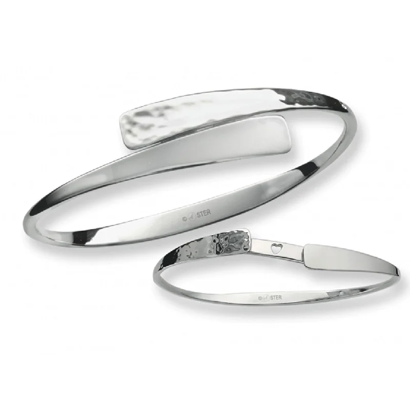 Women’s Silver Bangles-Secret Heart Bangle Bracelet