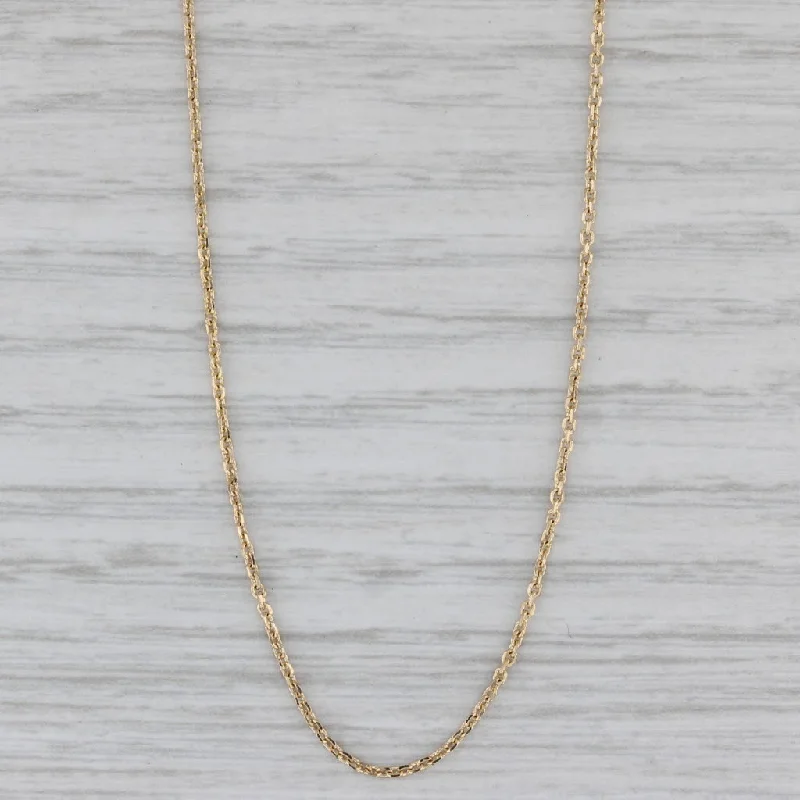 Simple Layered Necklaces For Casual Wear-Cable Chain Necklace 14k Yellow Gold 18.75" 0.8mm