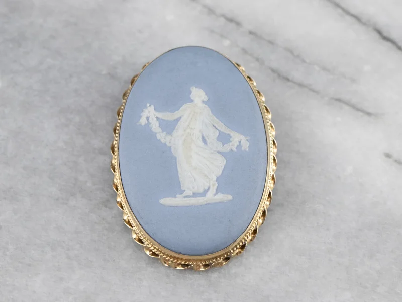 Custom Crystal Brooch For Women-Vintage Wedgwood Cameo Brooch or Pendant