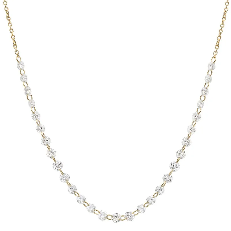 Simple Gold Chain Necklaces For Classic Look-BRILLIANCE DIAMOND NECKLACE, GOLD