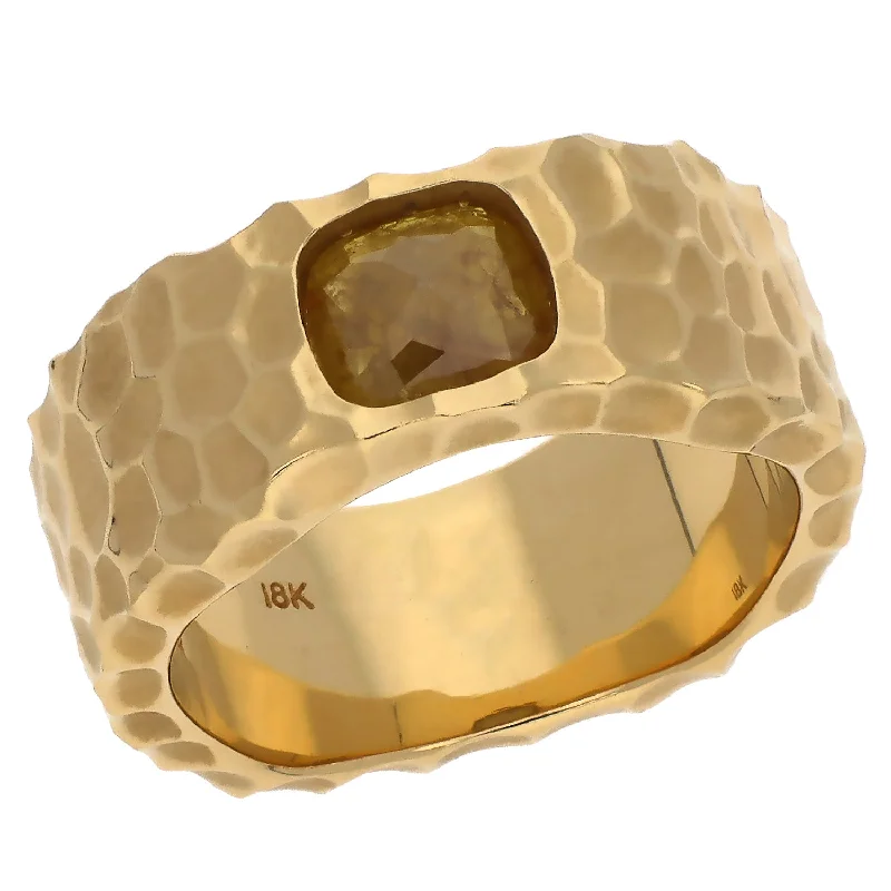 Artistic Gemstone Rings For Creative Fashion-18K Yellow Gold Yellow Diamond Ring