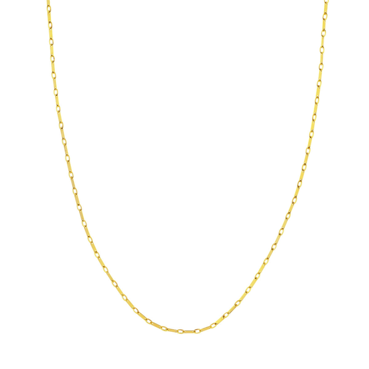 Handmade Necklaces For Custom Gifts-14K Yellow Gold Flat Link Chain