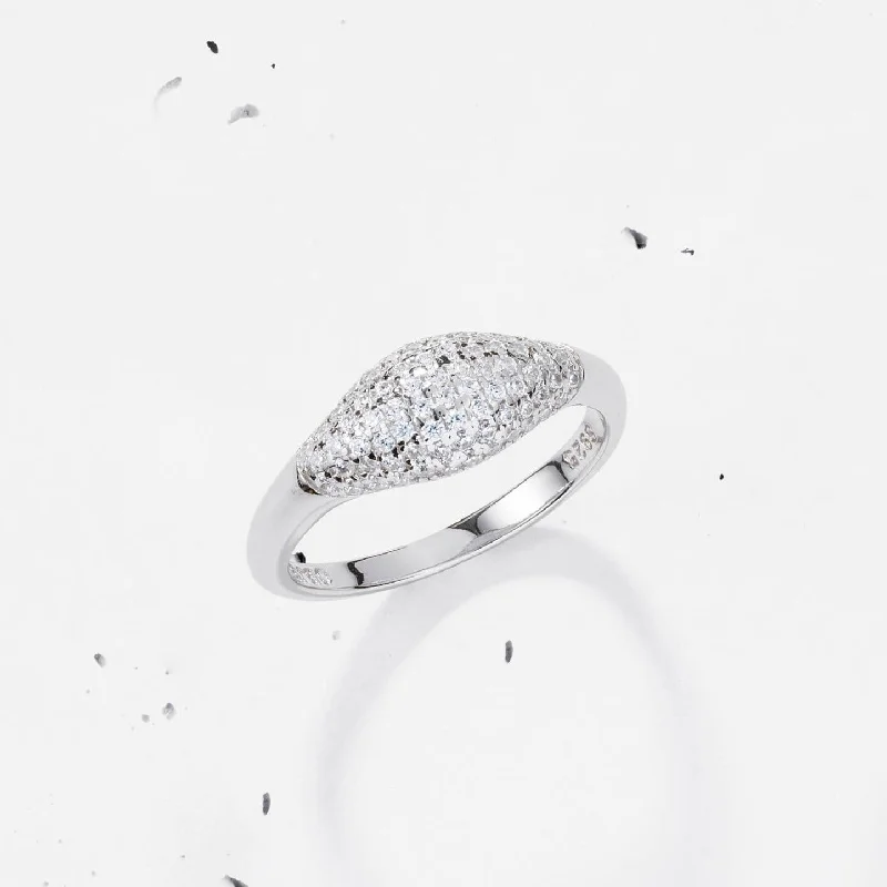 Affordable Wedding Bands For Brides-Pave Dome Ring