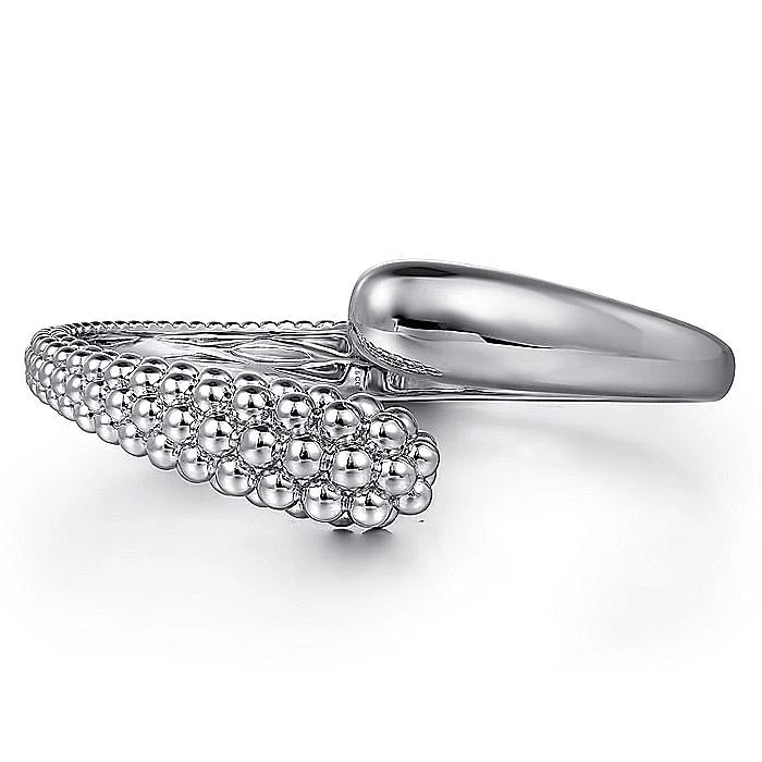 Classic Bangles For Women-Bujukan Bypass Bangle in Silver by Gabriel & Co.