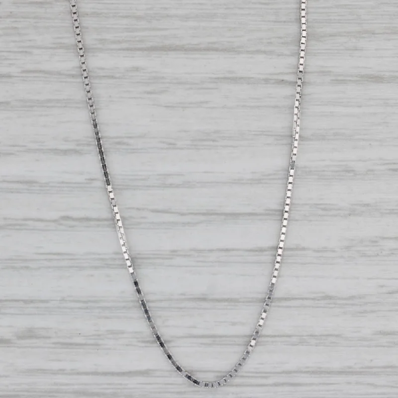 Beautiful Rose Gold Necklaces For Special Occasions-New Box Chain Necklace 10k White Gold 18" 0.9mm