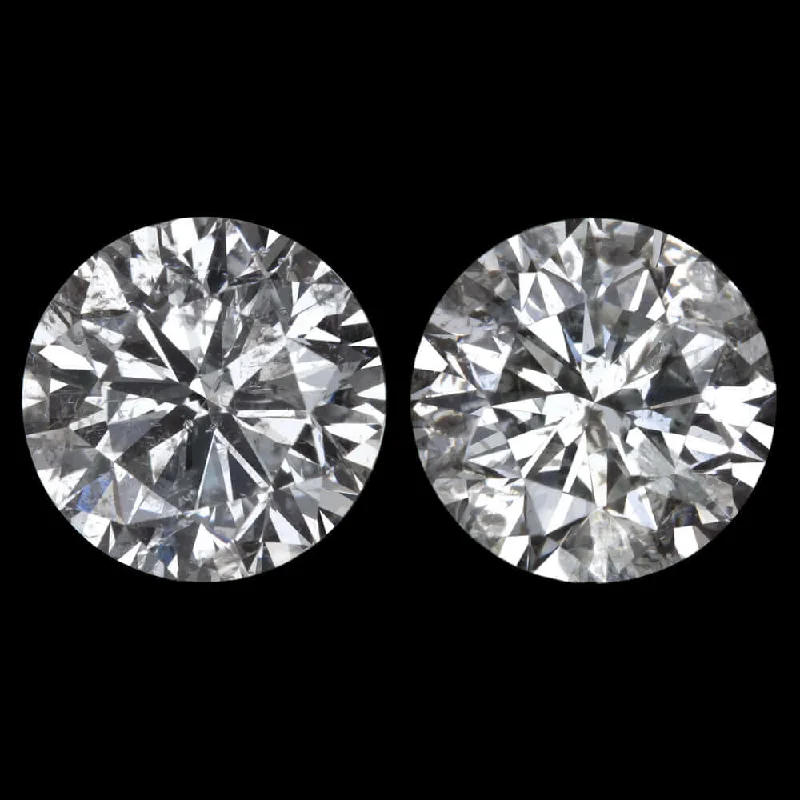 Unique Wedding Earrings For Brides-2.5 CARAT G-H VERY GOOD CUT NATURAL DIAMOND STUD EARRINGS ROUND MATCHING PAIR