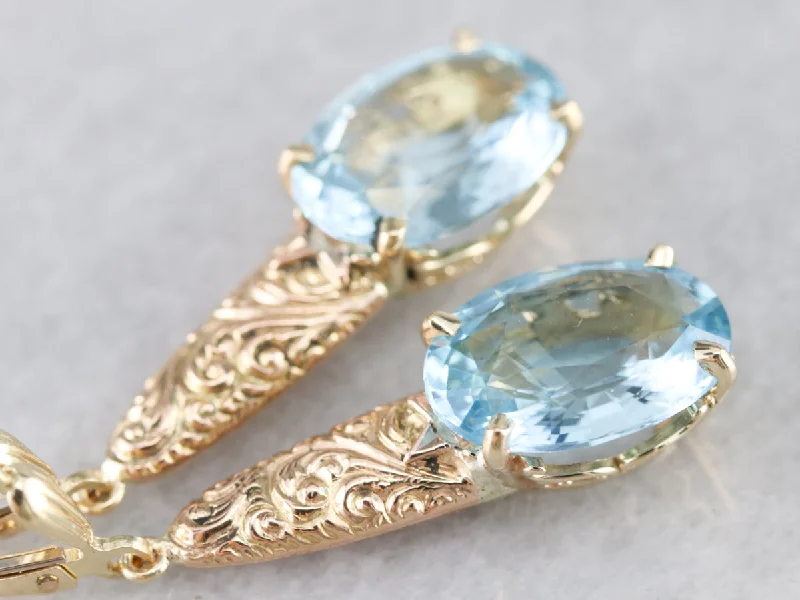 Minimalist Earrings For Simple Look-Victorian Blue Topaz Drop Earrings