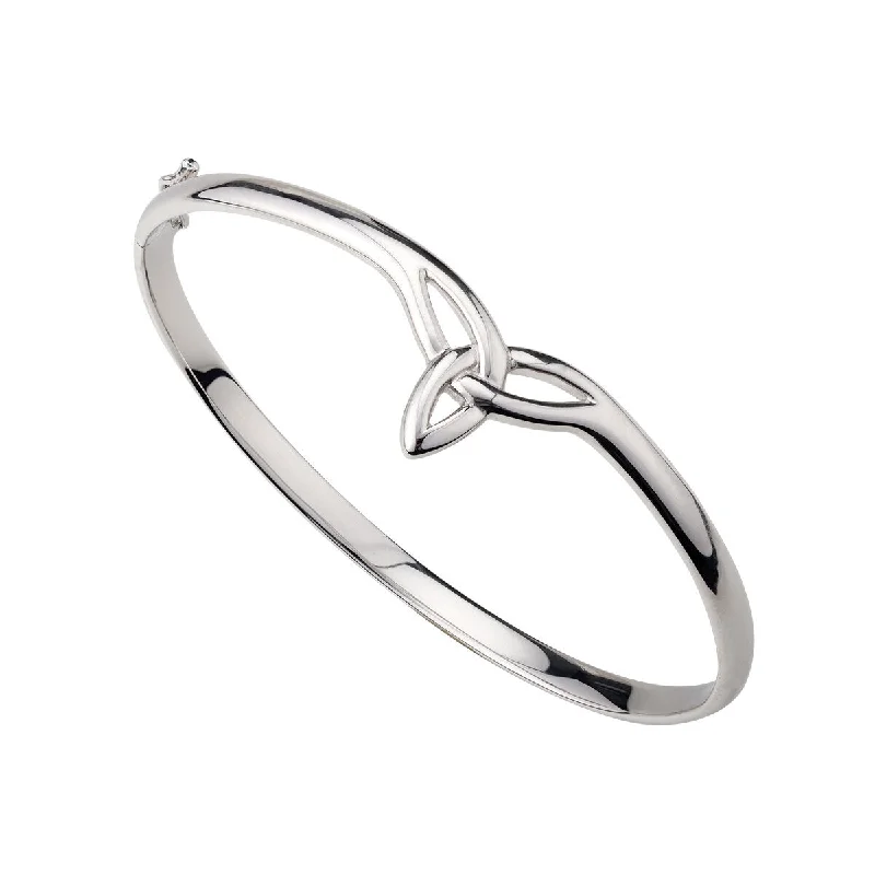 Bangles For Office Style-Sterling Silver Trinity Knot Bangle