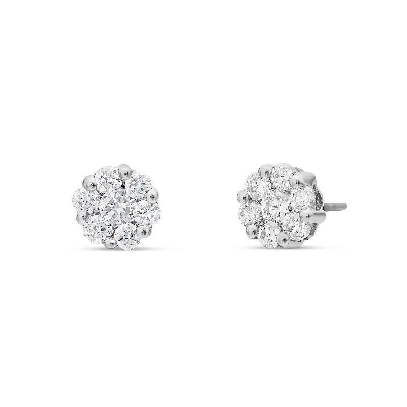 Colorful Earrings For Day Events-14k White Gold .25ct Diamond Stud Earrings