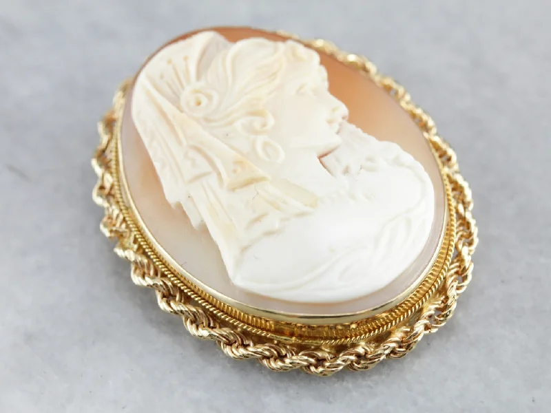 Brooch For Trendy Bridal Look-Vintage Cameo Brooch or Pendant