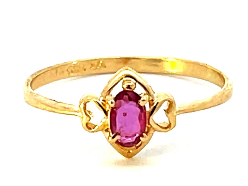 Unique Customizable Engagement Rings-Red Ruby Ring in 14k Yellow Gold