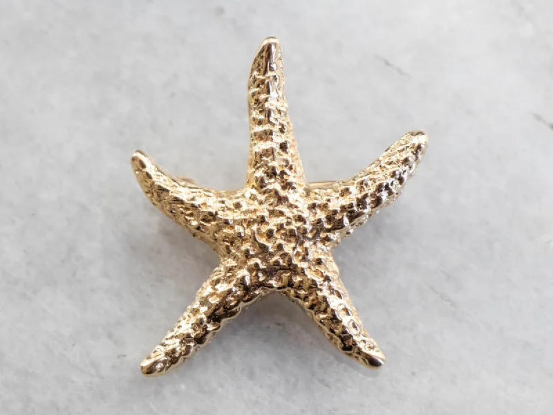 Antique Gold Brooch-Vintage Gold Starfish Brooch