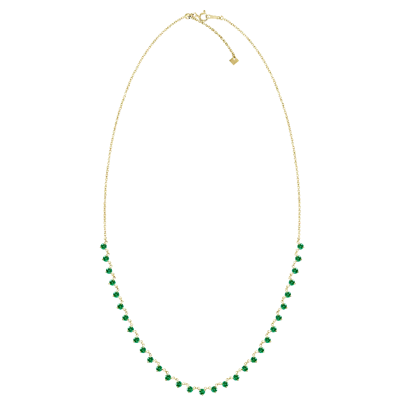 Designer Pendant Necklaces For Glamorous Fashion-18K Yellow Gold Emerald Necklace