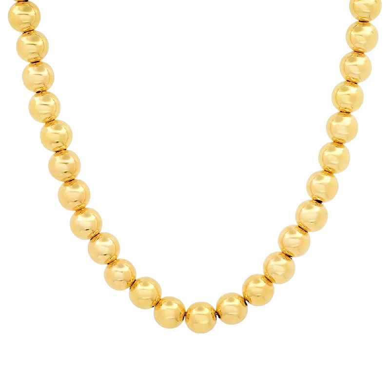 Trendy Pendant Necklaces For Fashion-Forward-LARGE BALL NECKLACE, 14kt GOLD