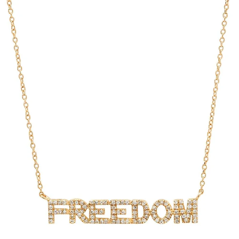 Minimalist Gemstone Necklaces For Subtle Style-FREEDOM DIAMOND NECKLACE, GOLD