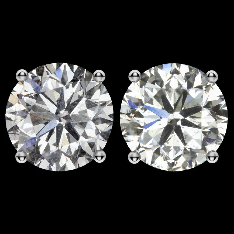 Bridal Earrings For Elegant Look-4 CARAT EXCELLENT CUT G-H SI DIAMOND STUD EARRINGS CLEAN ROUND NATURAL PAIR 4ct