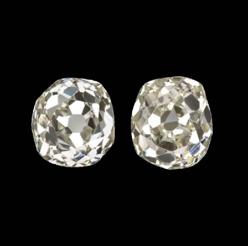 Geometric Earrings For Modern Women-0.81c OLD MINE CUT DIAMOND STUD EARRINGS M-N VS2-SI1 MATCHING PAIR LOOSE NATURAL