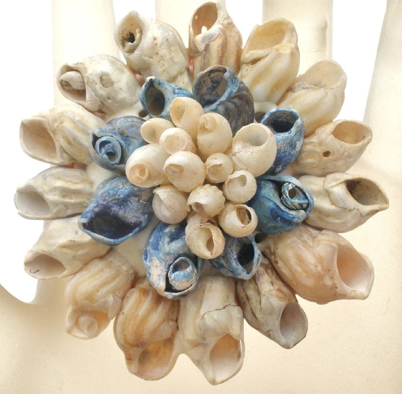 Brooch For Bridesmaid Dresses-Vintage Seashell Brooch Pin Handmade