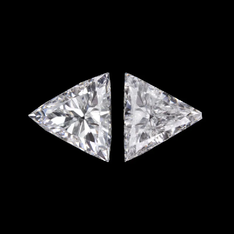 Elegant Earrings For Birthday Parties-0.44ct TRILLION CUT E-F SI1 DIAMOND MATCHING PAIR STUD EARRINGS LOOSE ACCENT