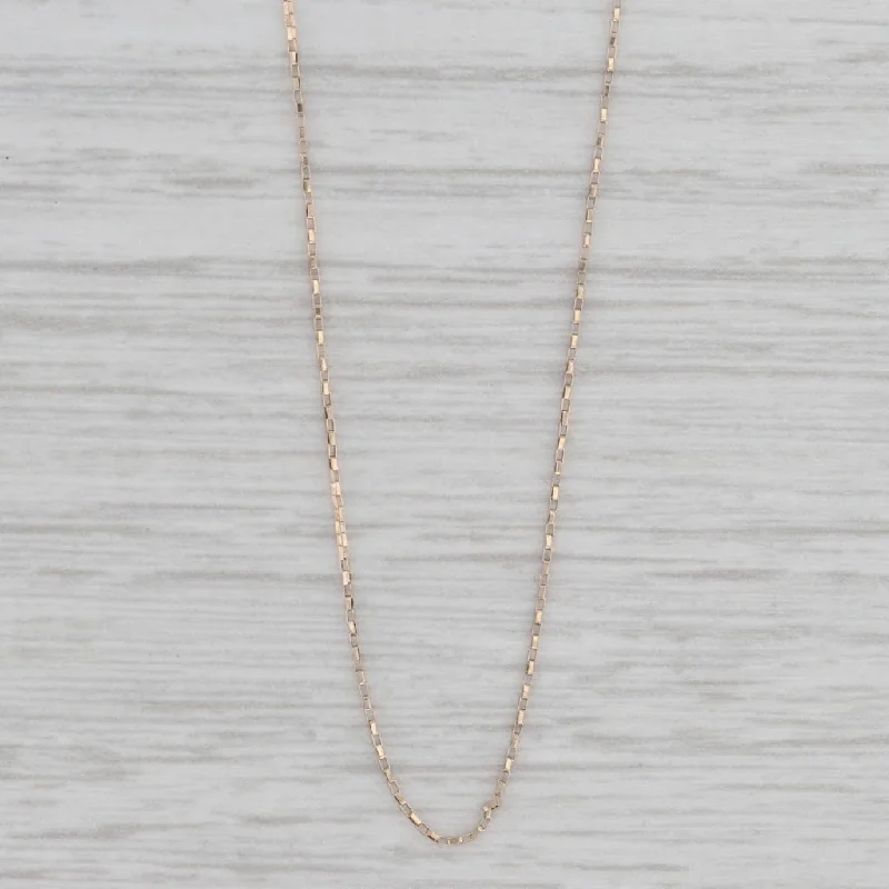 Designer Pendant Necklaces For Glamorous Fashion-Fine Elongated Box Chain Necklace 10k Yellow Gold 18" 0.7mm