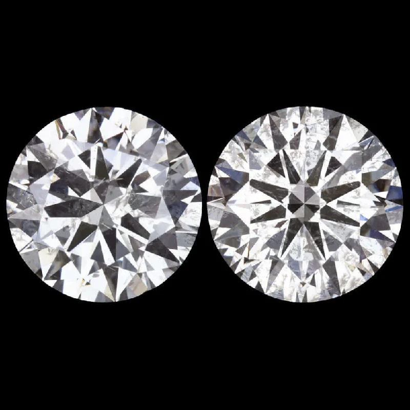 Alluring Earrings For Nighttime Events-4.10ct VERY GOOD CUT DIAMOND STUD EARRINGS NATURAL MATCHING PAIR ROUND 4 CARAT