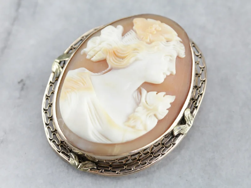 Stylish Brooch For Wedding Reception-Vintage Cameo Brooch or Pendant