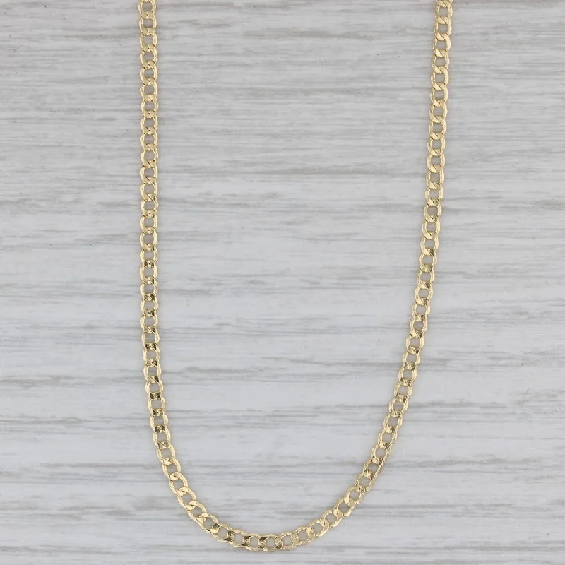 Beautiful Necklaces For Birthday Gifts-New Curb Chain Necklace 14k Yellow Gold 18.5" 2.5mm