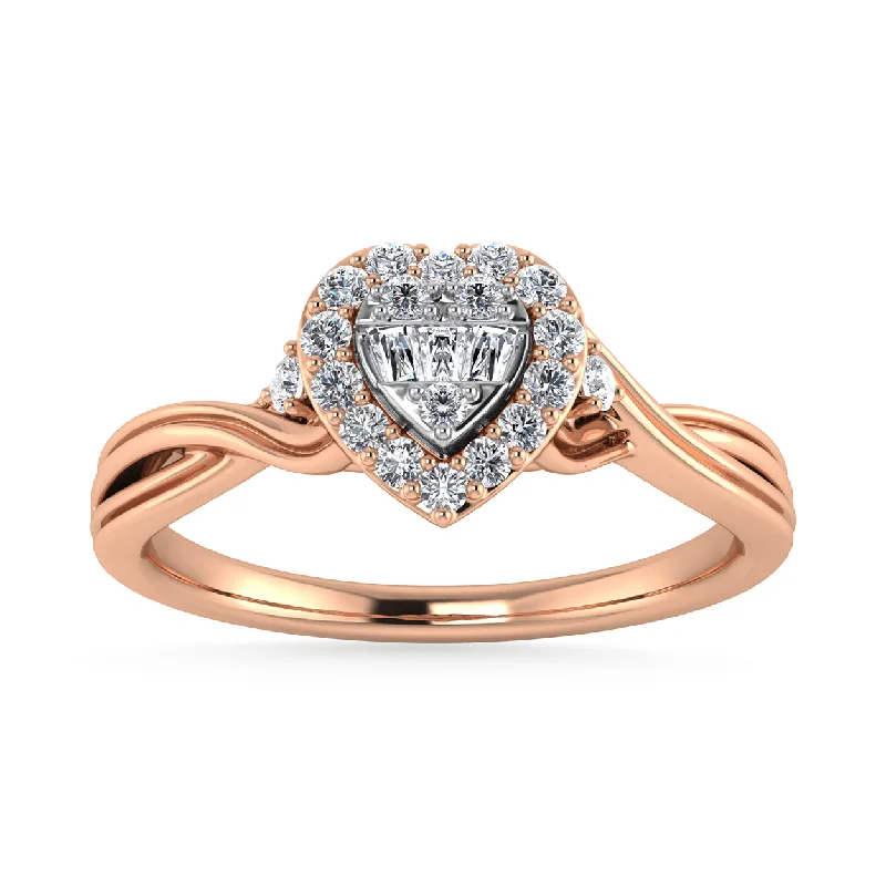 Modern Geometric Rings For Bold Fashion-Diamond 1/8 Ct.Tw. Promise Ring in 10K Rose Gold