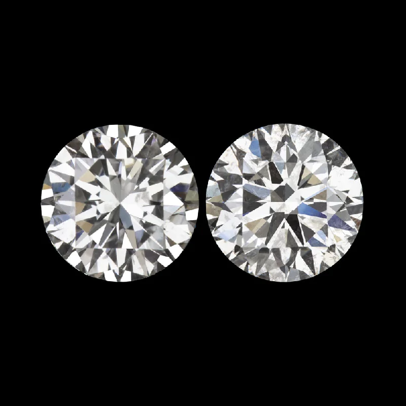 Elegant Stud Earrings For Weddings-1ct GIA CERTIFIED DIAMOND STUD EARRINGS EXCELLENT ROUND CUT H SI2 NATURAL PAIR