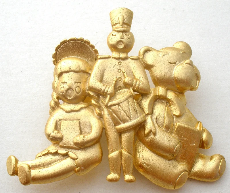 Beautiful Brooch For Formal Wear-JJ Christmas Toy Brooch Vintage Pin