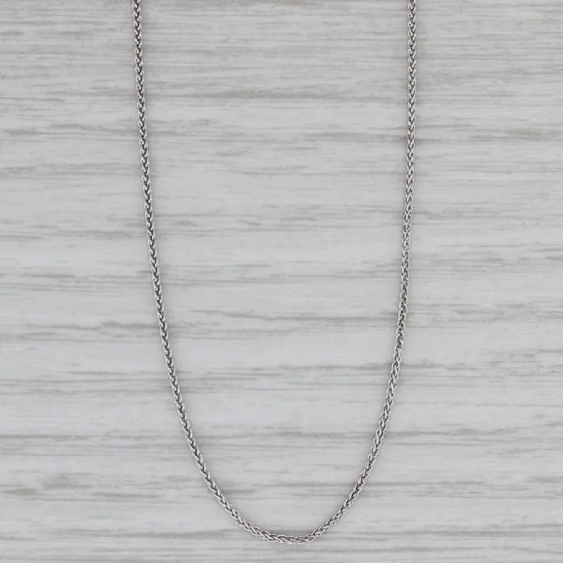 Best Necklaces For Everyday Wear-New Wheat Chain Necklace 10k White Gold 18" 1mm