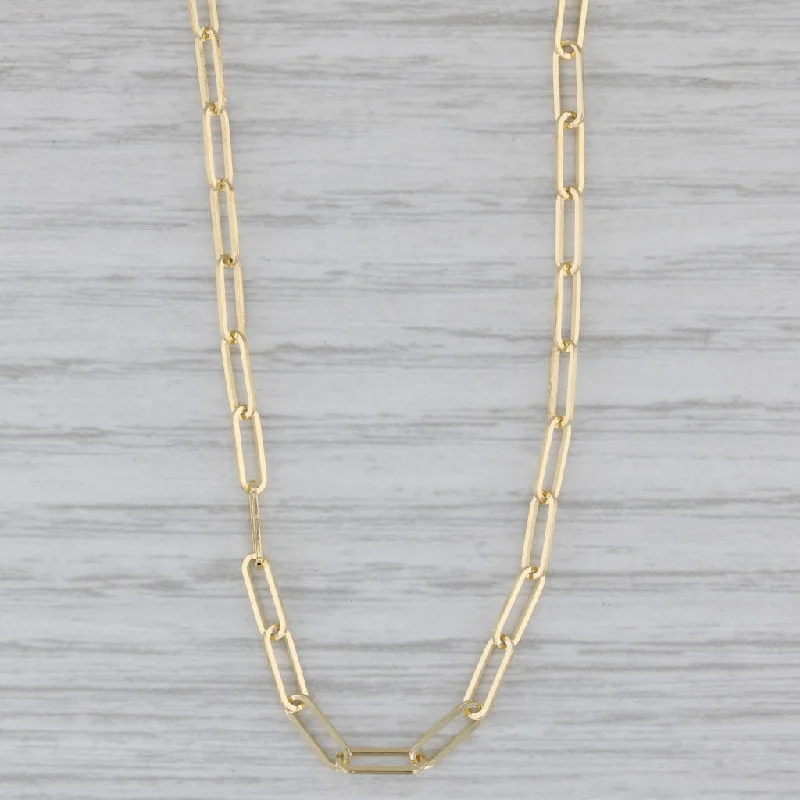 Gorgeous Silver Necklaces For Elegant Look-New Paper Clip Cable Chain Necklace 14k Yellow Gold 20" 2.5mm