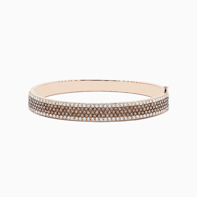 Bangles With Stonework-14K Rose Gold Espresso and White Diamond Bangle