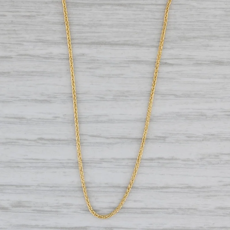 Artistic Necklaces For Creative Souls-Adjustable Wheat Chain Necklace 14k Yellow Gold up to 22"