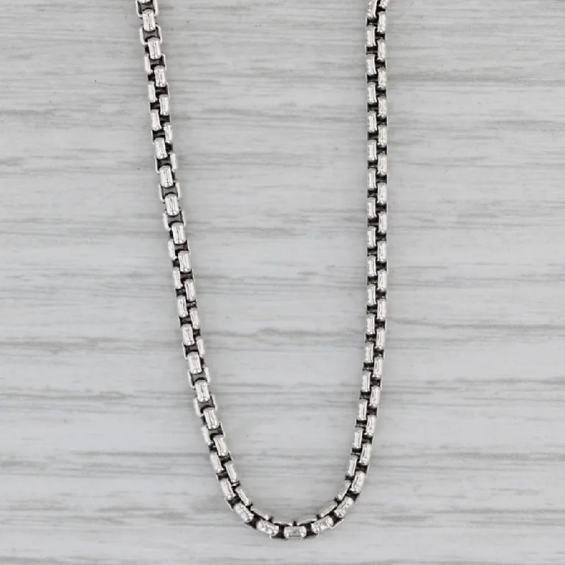 Fashion Necklaces For Party Wear-David Yurman Box Chain Necklace Sterling Silver 14k Gold Tag 18” 2.5mm