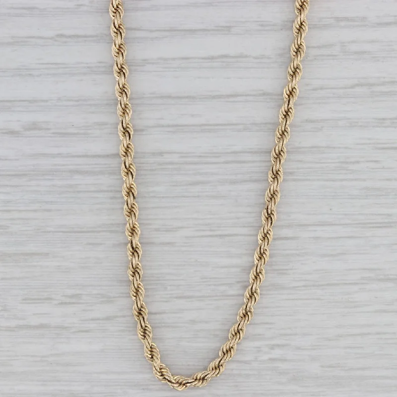 Trendy Cross Necklaces For Stylish Look-16" 3mm Rope Chain Necklace 14k Yellow Gold