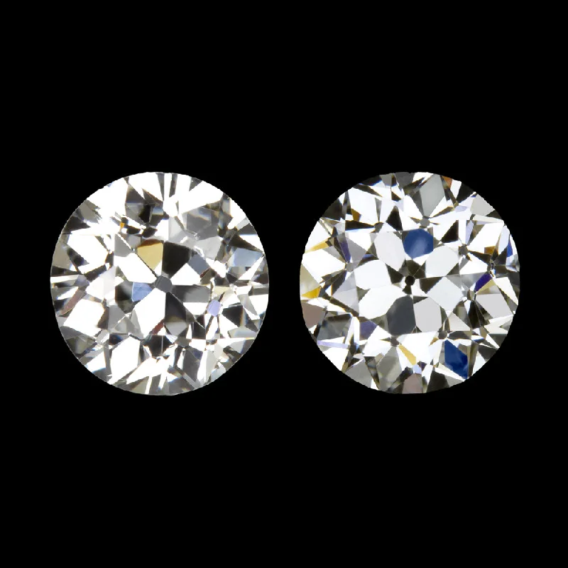 Elegant Drop Earrings For Cocktail Party-OLD EUROPEAN CUT DIAMOND STUD EARRINGS 1.5 CARAT PAIR CERTIFIED I-J VS VINTAGE