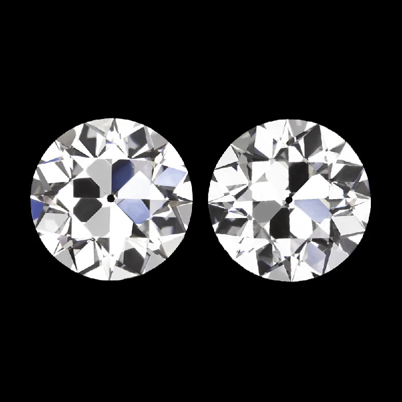 Customizable Name Earrings-2.15ct OLD EUROPEAN CUT LAB CREATED DIAMOND STUD EARRINGS CERTIFIED E VVS 2ct