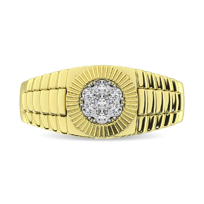 Gorgeous Gemstone Wedding Rings For Brides-Diamond 1 Ct.Tw. Rolex Mens Ring in 14K Yellow Gold