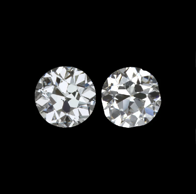 Handmade Earrings For Exclusive Collections-0.32ct E-F VS OLD EUROPEAN CUT DIAMOND STUD EARRINGS MATCHING PAIR LOOSE NATURAL