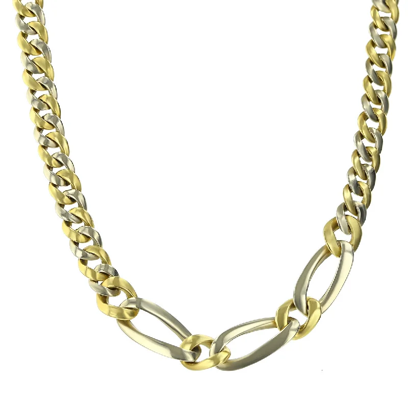 Beautiful Handcrafted Necklaces For Unique Gifts-16-Inch 18K Two-Tone Gold Curb Link Necklace